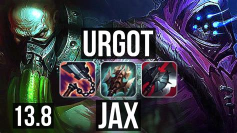 Urgot Vs Jax Top 6 Solo Kills 1 4m Mastery 400 Games 11 3 4