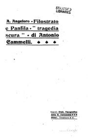 Filostrato E Panfila Tragedia Scura Di Antonio Cammelli Attilio