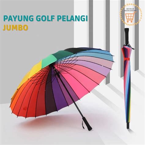 Jual Mm Payung Golf Pelangi Jari Besar Motif Pelangi Warna