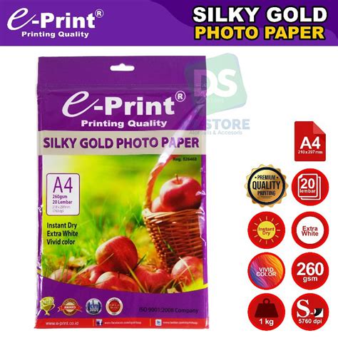 Jual Kertas Foto Silky Photo Paper A Gsm Premium E Print Shopee