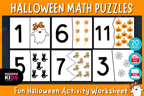 Halloween Math Puzzles Graphic by Ovi's Publishing · Creative Fabrica