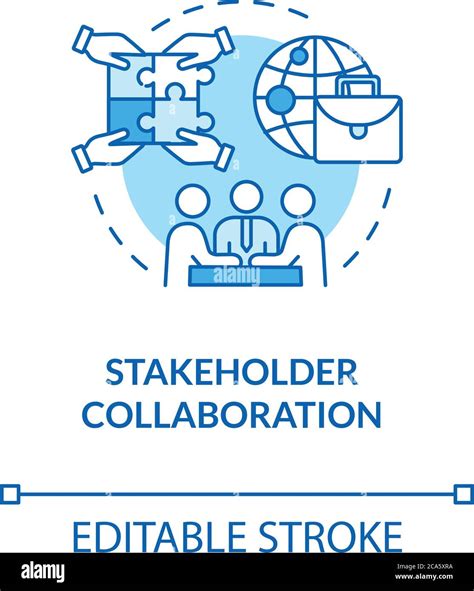 Stakeholder Collaboration Turquoise Concept Icon Teamwork For Project