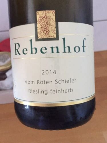 Rebenhof Johannes Schmitz Vom Roten Schiefer Riesling Feinherb Vivino