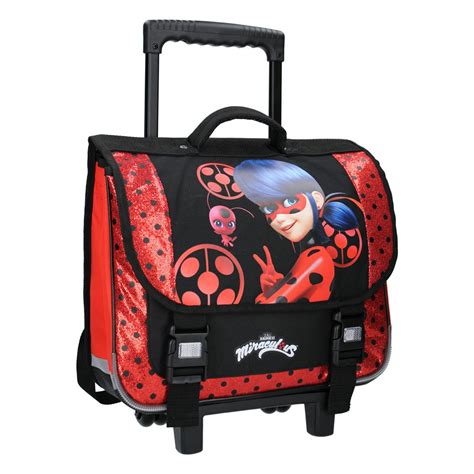 Cartable à roulettes Ladybug Miraculous Secret Identity 38 CM Haut de gamme