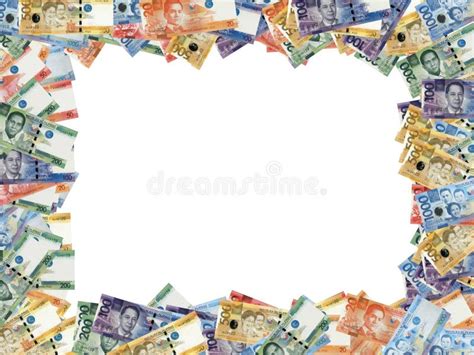 Border Made of Philippine Peso Banknotes, with White Center. 4:3 Image ...