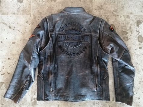 Jaqueta Masculina De Couro Legitimo Tam G Original Harley Davidson