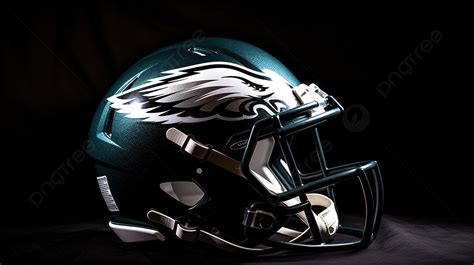 Philadelphia Eagles Helmet On The Black Backdrop Background ...