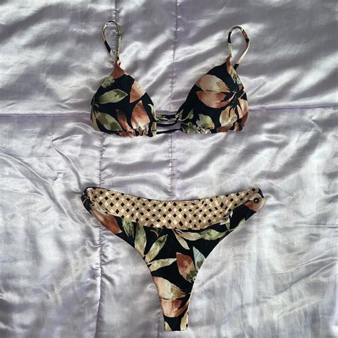 Roxy Bathing Suit Bikini Tropical Design Size Depop