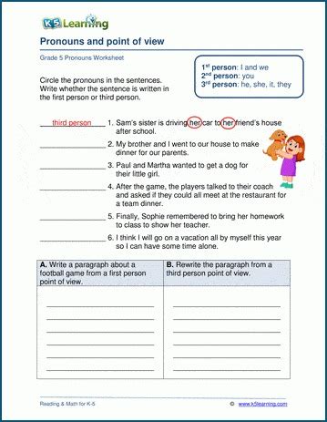 10 Of The Best Point Of View Worksheets For Blooming Readers The