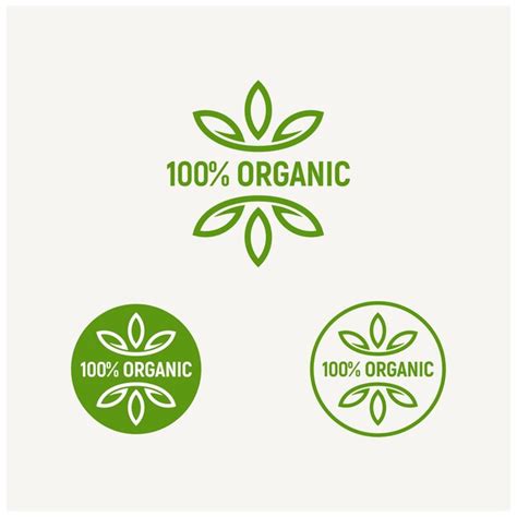 Premium Vector Fresh Leaf 100 Percent Organic Natural Badge Label