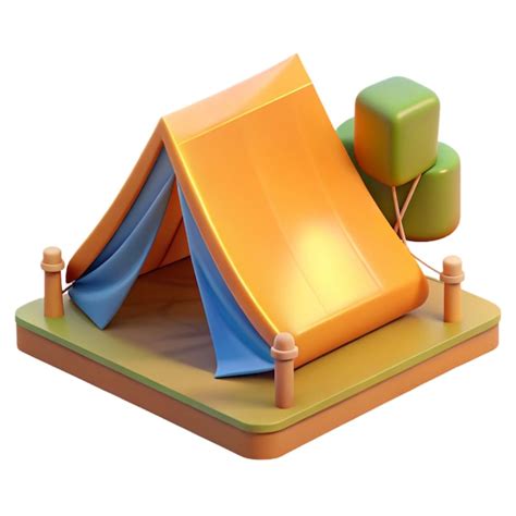 Tent 3d Cartoon Style Illustration Premium AI Generated Image