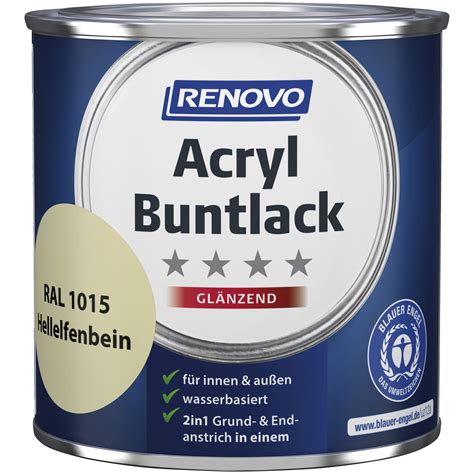 RENOVO Acryl Buntlack glänzend hellelfenbein RAL 1015 hagebau de