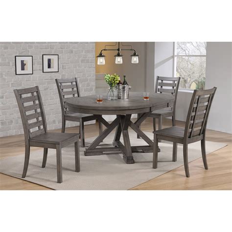 Winners Only Stratford Ds3451sx4 Ds34866x1 Transitional Rustic 5 Piece Dining Set Dunk