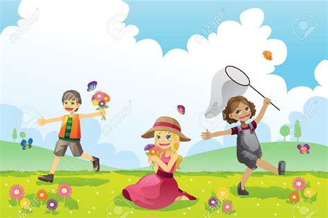 Clip Art Kids Playing Outside