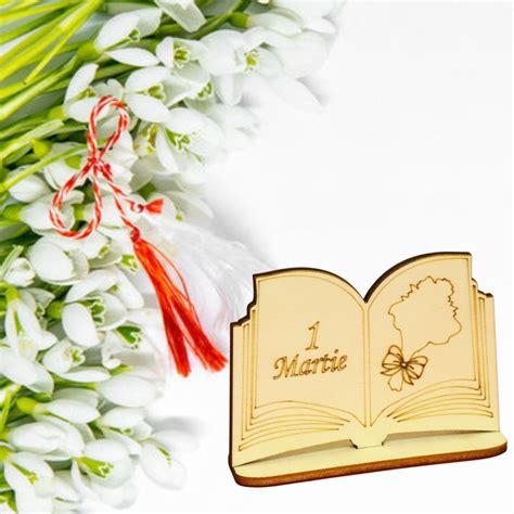 Martisor Baza Pentru Flori Carte Martie Lemn Primavara Cm