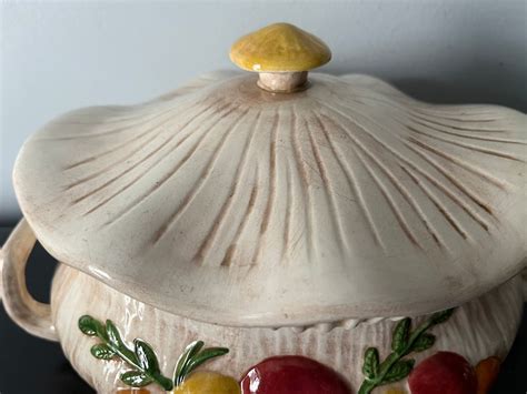 Vintage Arnels Ceramics Mushroom Large Casserole Dish Tureen Etsy