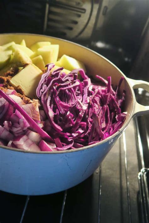 Braised Red Cabbage Recipe with Cider and Apple