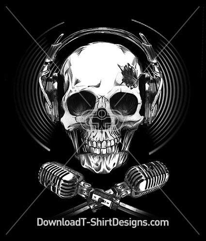 Headphone Microphone Music Skull Skull Skulls Drawing Skull Wallpaper