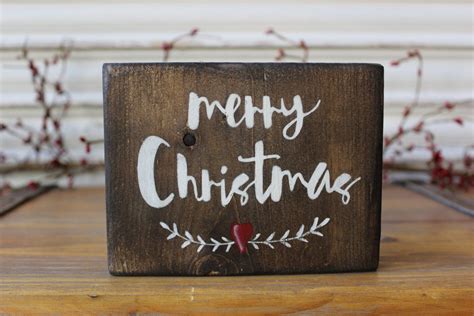 Christmas Wood Sign Merry Christmas Wood Block Christmas Etsy