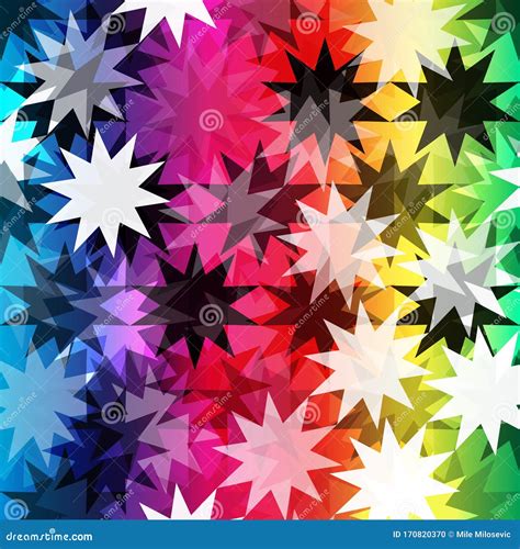 Geometric Pattern With Stars Abstract Seamless Stars Background Stock