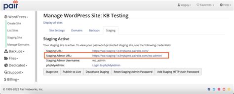 Accessing Your Staged Wordpress Site Knowledge Base Pair Networks