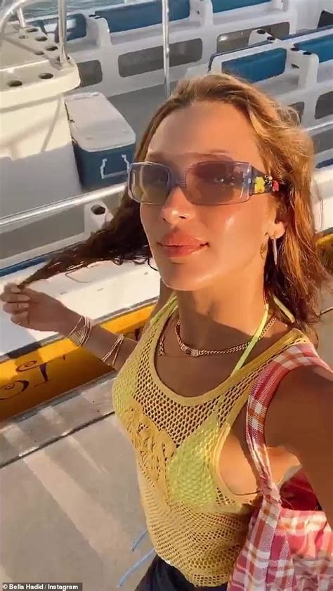 Bella Hadid Puts Her Supermodel Figure On Display In A Fiery Bikini While On Holiday For Her