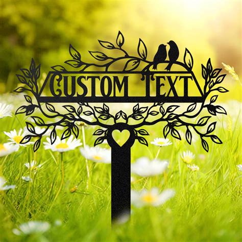 Personalized Garden Sign With Stake Bird Garden Metal Sign Gardener