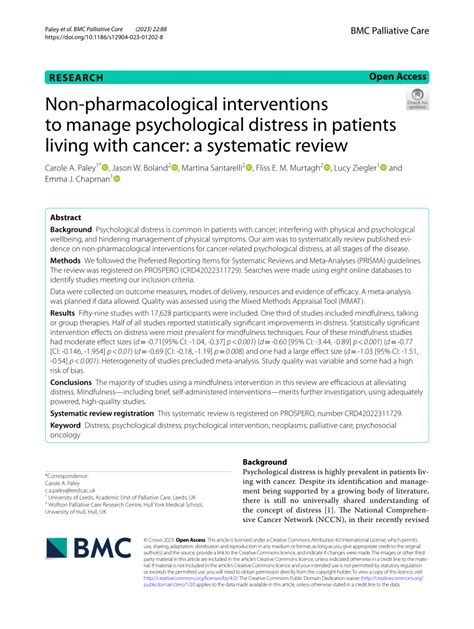 Pdf Non Pharmacological Interventions To Manage Psychological