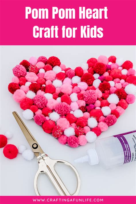 How To Make A Pom Pom Heart Craft