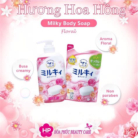 S A T M H Ng Hoa H Ng Milky Body Floral Soap Cow