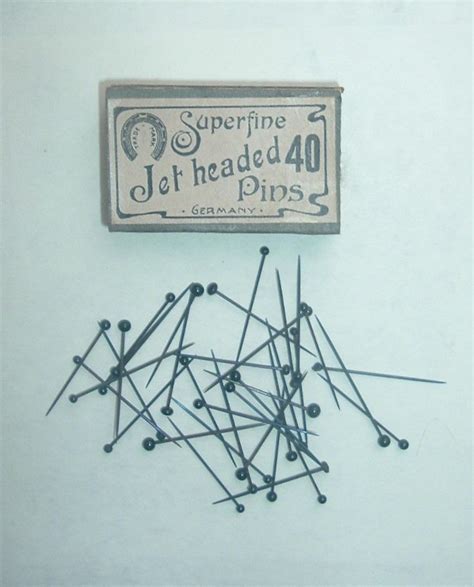 Small Box Of Superfine Jet Headed Pins From Germany Sewing Items