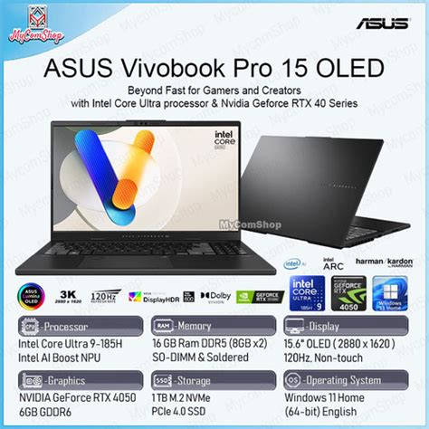 Jual Asus Vivobook Pro 15 Oled N6506 Ultra 9 185h 16gb Ram 1tb Ssd Rtx 4050 6gb 15 Oled 3k