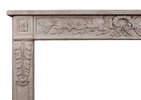 Ornately Carved French Limestone Fireplace in the Louis XVI Style For ...