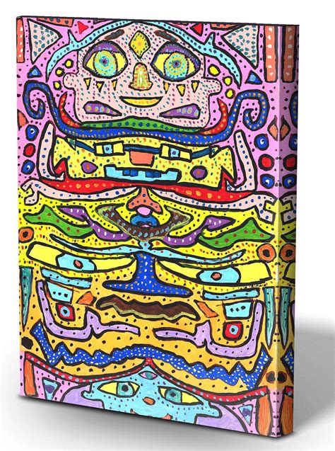 Faces Totem Painting Brians Dots