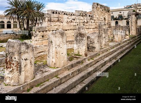 Temple Of Apollo In Ortigia Siracusa Sicily Stock Photo Alamy