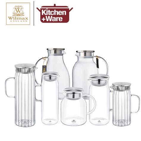 WIlmax Thermo Glass Jug With Stainless Steel Lid Ml Ml Ml Ml For Hot And