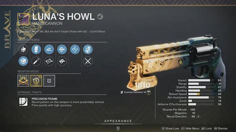 Destiny 2 Luna's Howl: God Rolls & How to get it