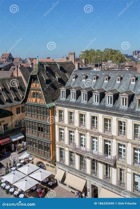 Vistas De La Ciudad De Strasburgo Desde Arriba Como Se Ve Desde Lo