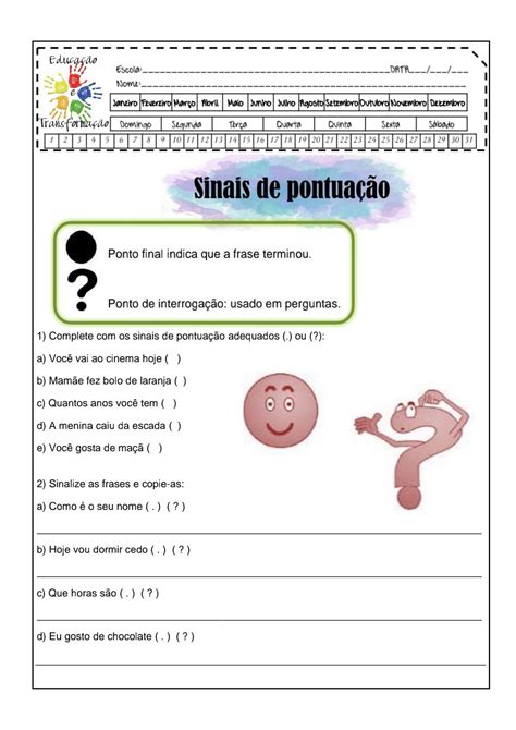 Sinais De Pontuacao Ponto Final E Ponto De Interrogacao Otosection