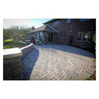 Unilock Paver Patio With Seat Wall And Steps Garden Chicago By