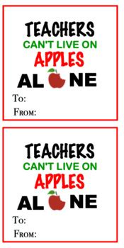 Teachers Can T Live On APPLES Alone Teacher Tag By JohnsonCreationsUS