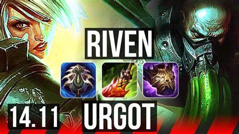 RIVEN Vs URGOT TOP Quadra 3000 Games 16 3 9 Dominating NA