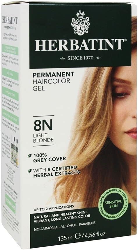 Herbatint 8N Light Blonde Permanent Herbal Hair Color Gel 4 5 Fl Oz