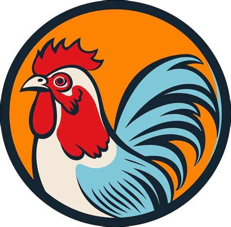 Premium Vector A Colored Rooster Vector Illustration Cock A Bright