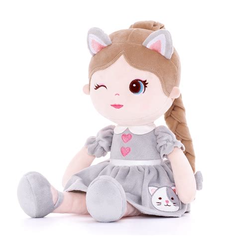 Lazada Soft Baby Doll Plush Girl Toys Cat Girls with Braids Gray 16 ...