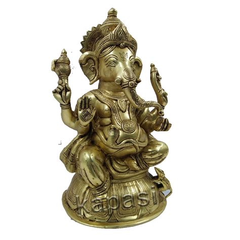 Brass Ganesha Sitting Idol Kapasi Handicrafts Emporium