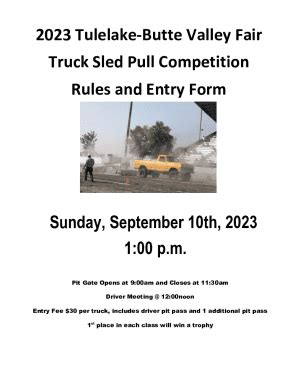 Fillable Online Rules And Regulations For Dirt Drags Truck Pull Fax