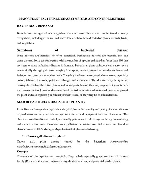 SOLUTION: Plant bacterial disease symptoms and control methods - Studypool