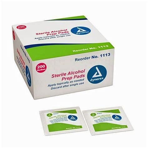 Dynarex® 1113 Sterile Alcohol Prep Pads Pre Moistened With 70 Isopropyl Alcohol Medium