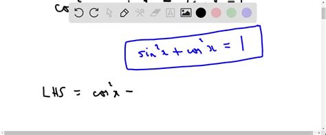 SOLVED Prove The Identity Cos 2x Sin 2x 2cos 2x 1 Note That Each